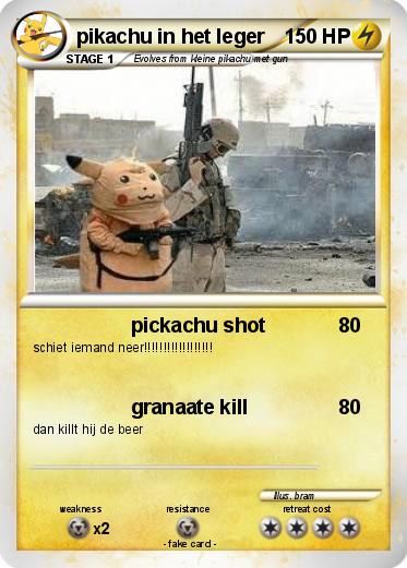 Pokemon pikachu in het leger