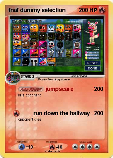 Pokemon fnaf dummy selection