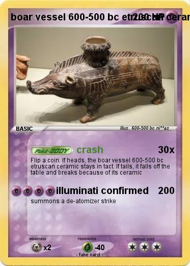 Pokemon boar vessel 600-500 bc etruscan ceramic