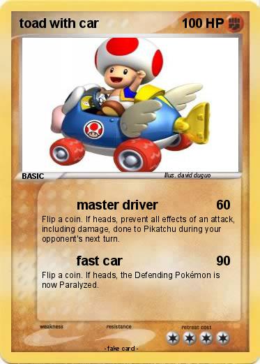 Pokemon toad with car