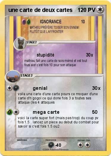 Pokemon une carte de deux cartes