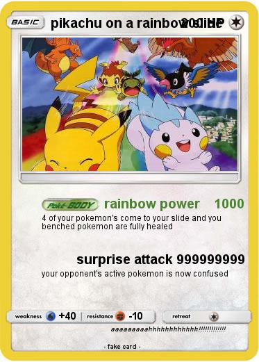 Pokemon pikachu on a rainbow slide