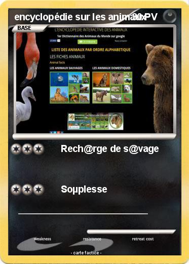 Pokemon encyclopédie sur les animaux