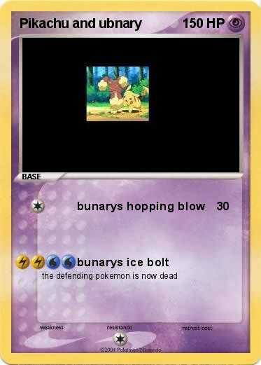 Pokemon Pikachu and ubnary