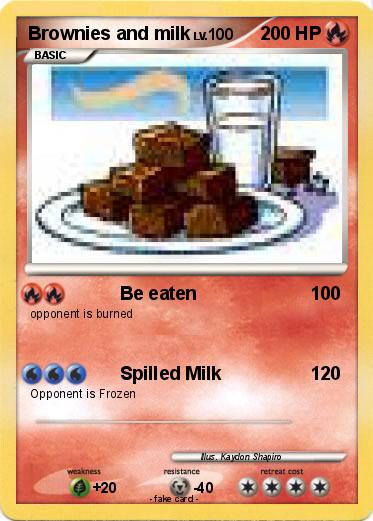 Pokemon Brownies and milk