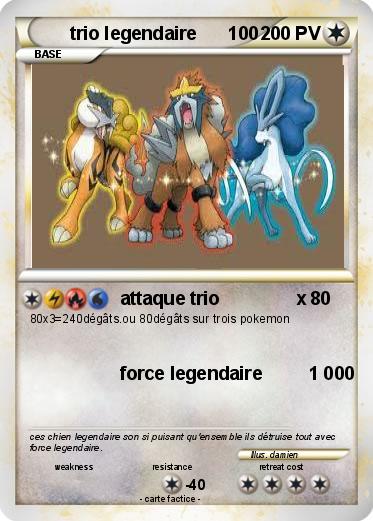 Pokemon trio legendaire      100