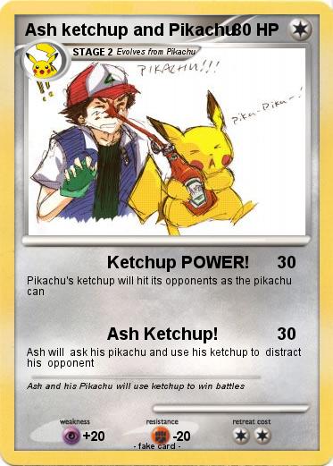 Pokemon Ash ketchup and Pikachu