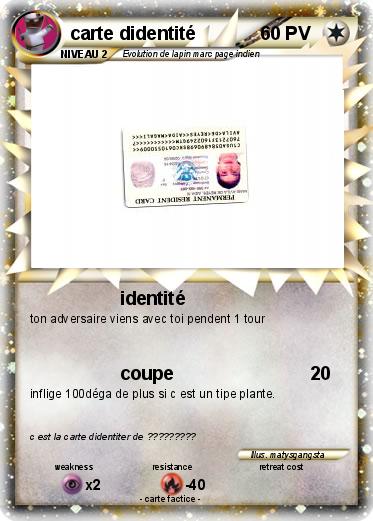 Pokemon carte didentité