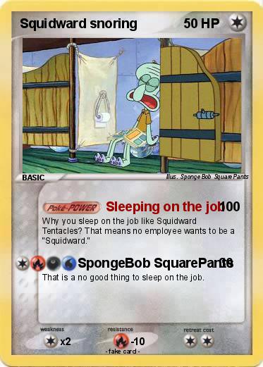 Pokemon Squidward snoring