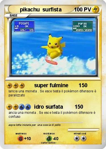Pokemon pikachu  surfista
