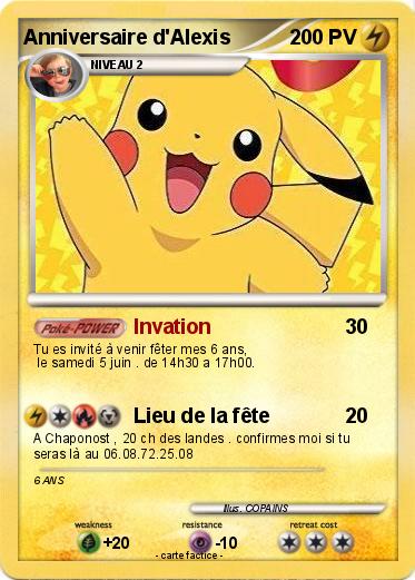 Pokemon Anniversaire d'Alexis