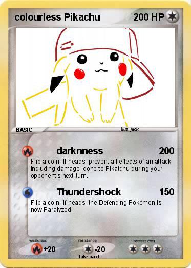 Pokemon colourless Pikachu