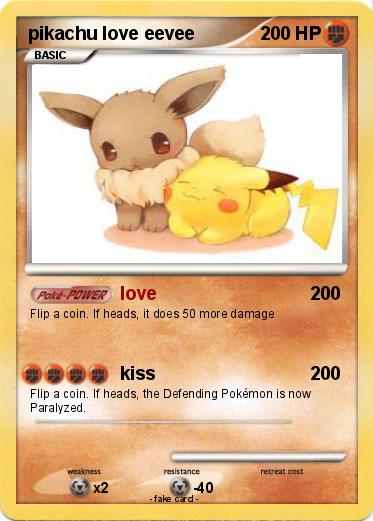 Pokemon pikachu love eevee