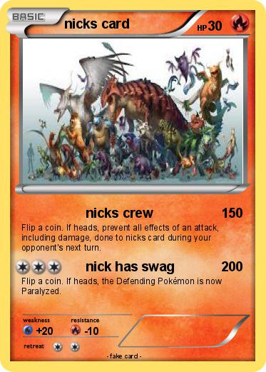 Pokemon nicks card