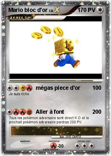 Pokemon Mario bloc d'or