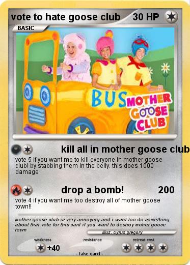 Pokemon vote to hate goose club