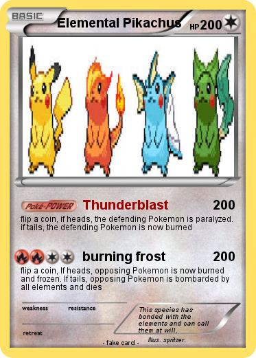 Pokemon Elemental Pikachus