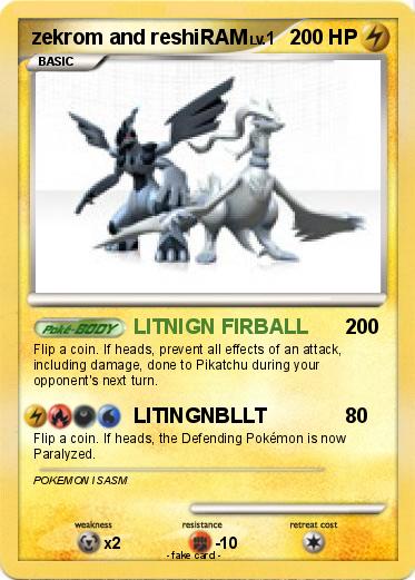 Pokemon zekrom and reshiRAM