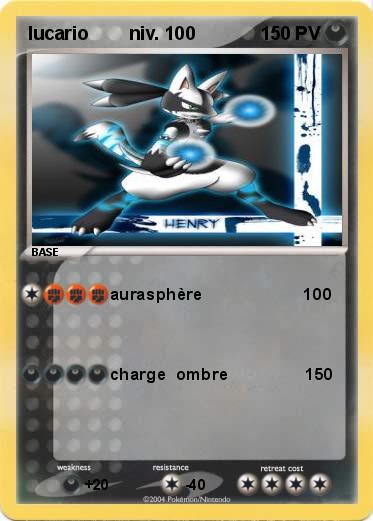 Pokemon lucario        niv. 100