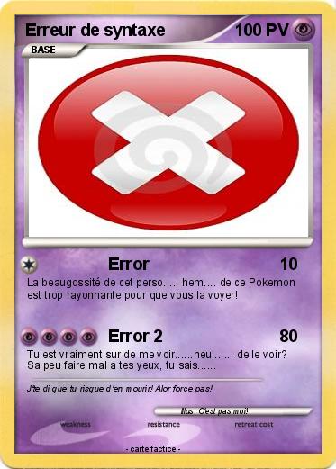Pokemon Erreur de syntaxe