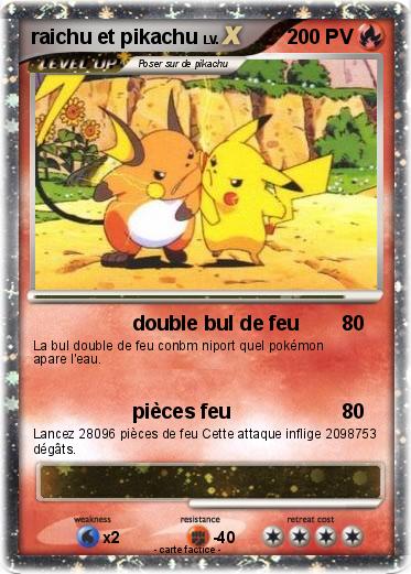 Pokemon raichu et pikachu