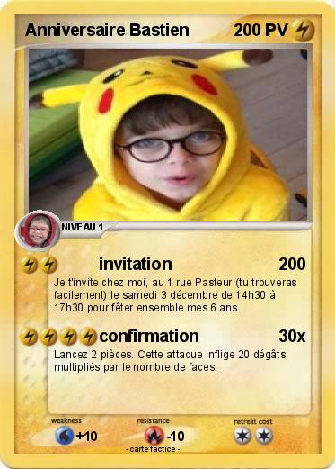 Pokemon Anniversaire Bastien