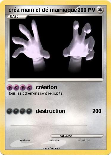 Pokemon créa main et dé mainiaque