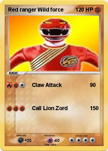 Pokemon Red ranger Wild force