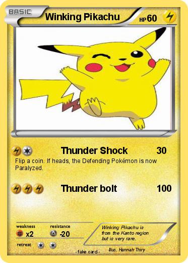 Pokemon Winking Pikachu