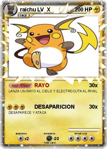 Pokemon raichu LV  X