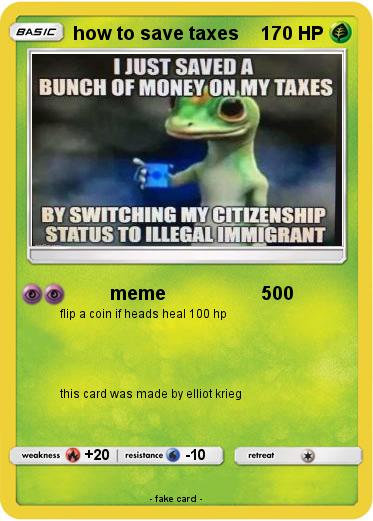 Pokemon how to save taxes