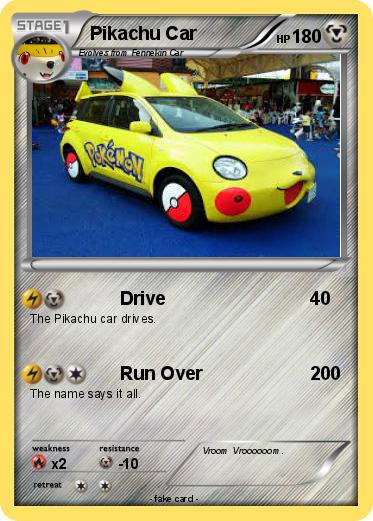 Pokemon Pikachu Car