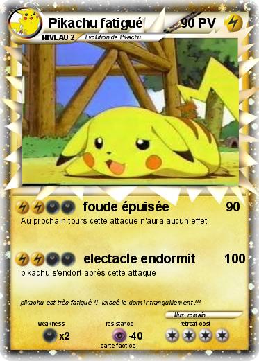 Pokemon Pikachu fatigué