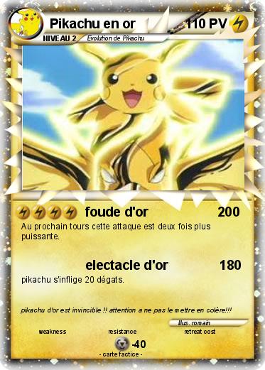 Pokemon Pikachu en or