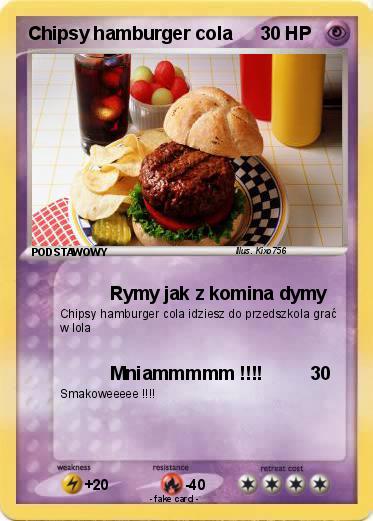 Pokemon Chipsy hamburger cola