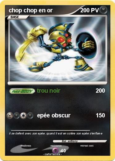 Pokemon chop chop en or