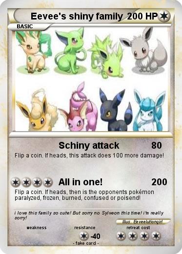 Pokemon Eevee's shiny family