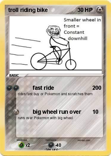 Pokemon troll riding bike