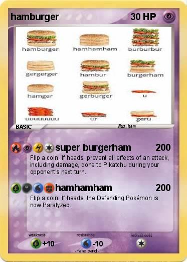 Pokemon hamburger
