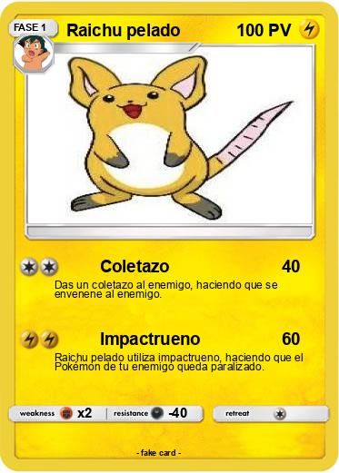 Pokemon Raichu pelado