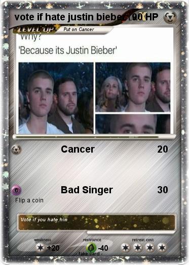 Pokemon vote if hate justin bieber