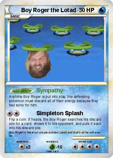 Pokemon Boy Roger the Lotad