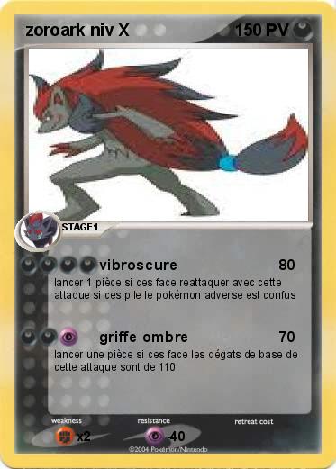 Pokemon zoroark niv X