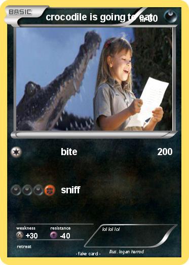 Pokemon crocodile is going to eat