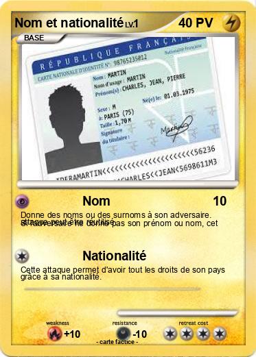Pokemon Nom et nationalité