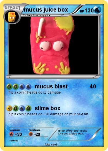 Pokemon mucus juice box