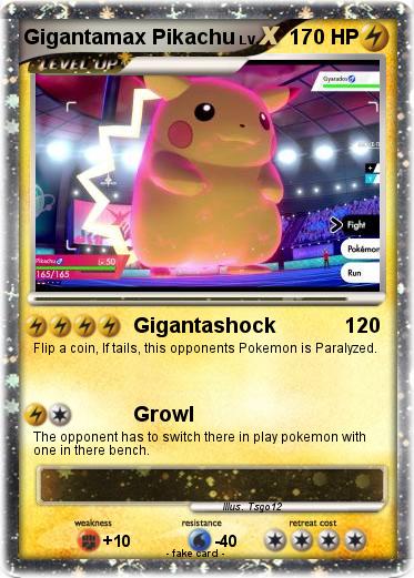Pokemon Gigantamax Pikachu