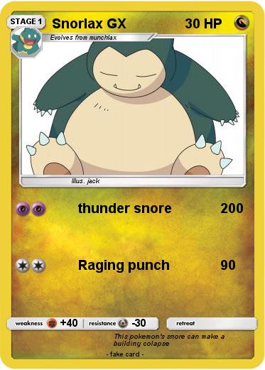 Pokemon Snorlax GX