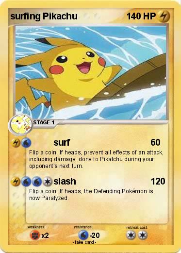 Pokemon surfing Pikachu