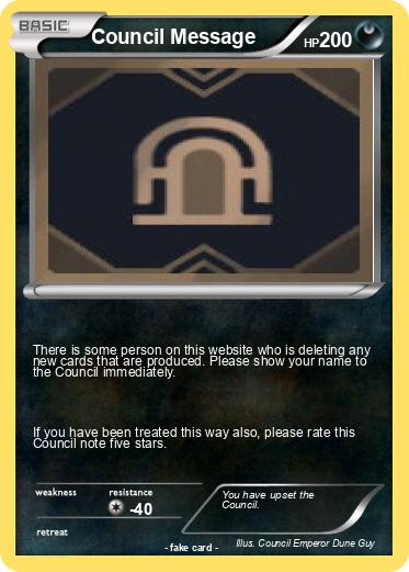 Pokemon Council Message